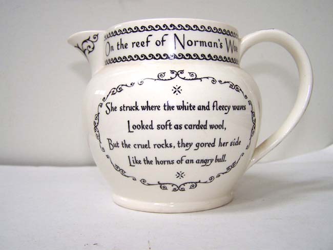 A Limited edition Reproduction Liverpool Pitcher depicting "THE WRECK OF THE HESPERUS ON THE REEF OF NORMAN'S WOE." — image 2